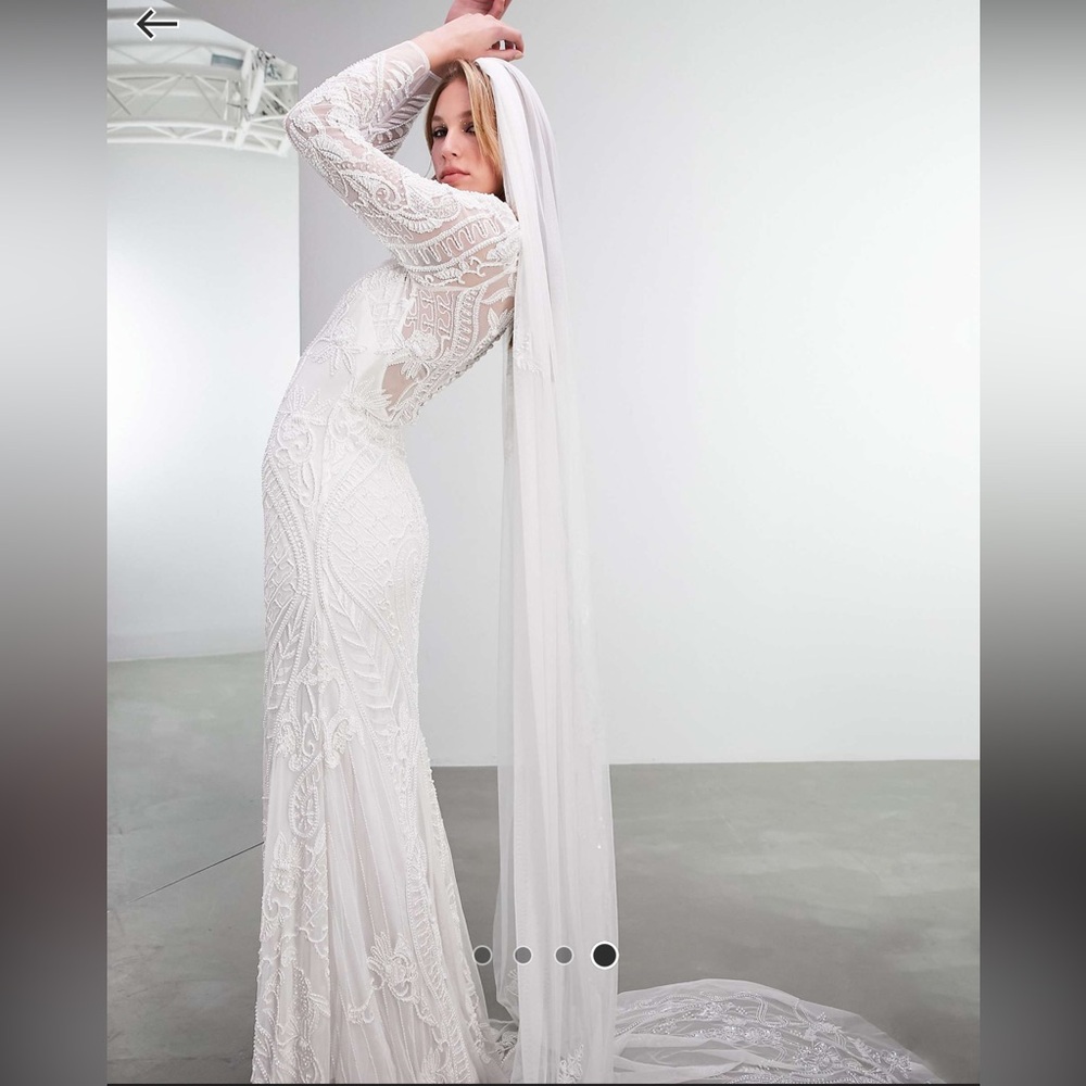 ASOS DESIGN Selena embellished placement wedding dress NWT